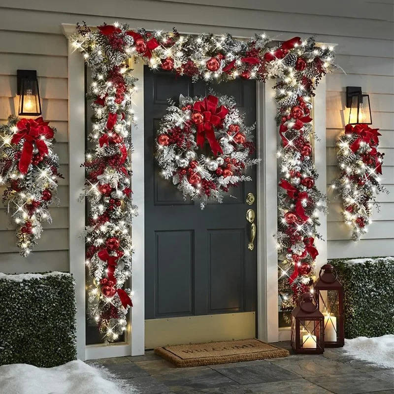 Christmas Door Wreath Decoration Set
