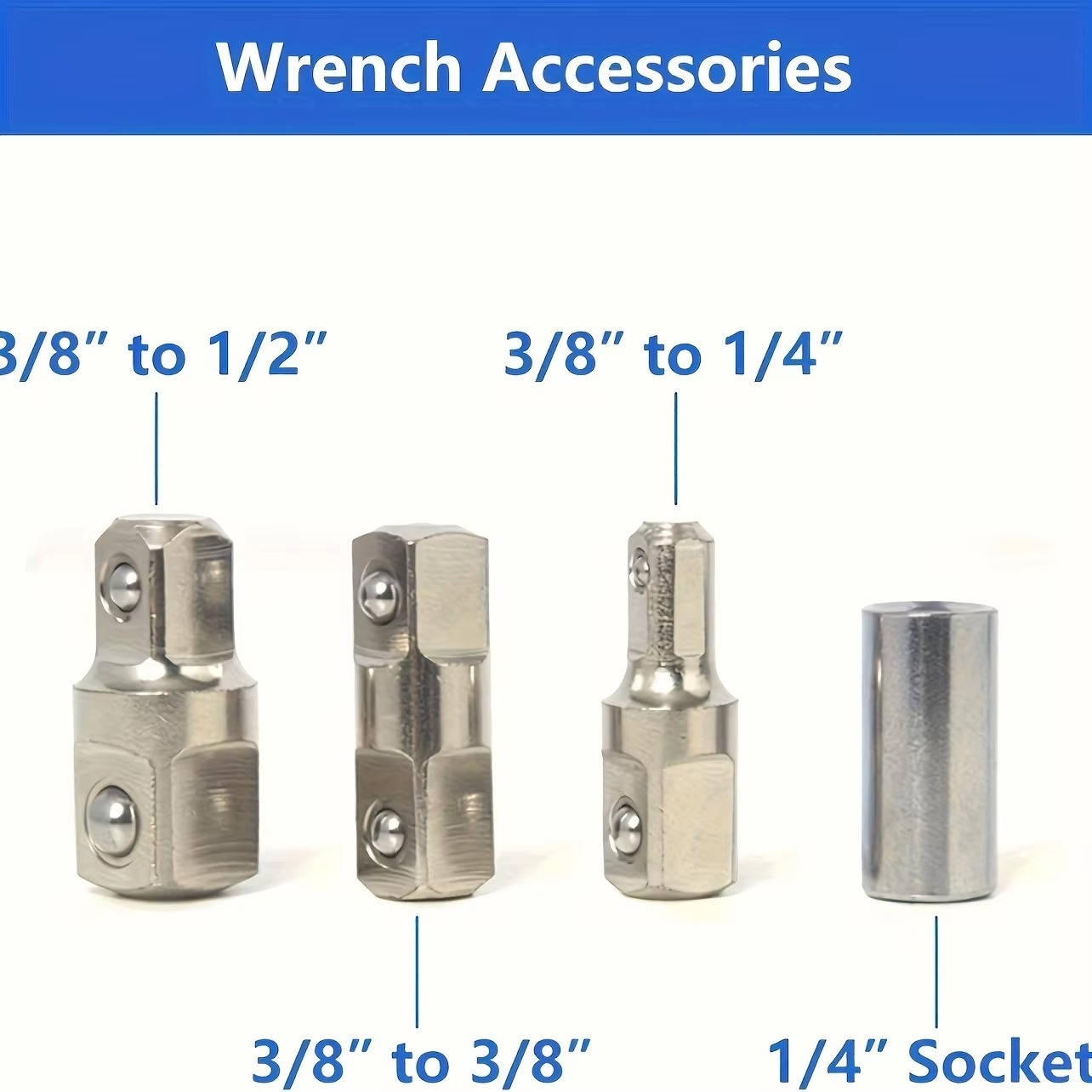 Chain-Drive Extension Wrench with 3 Adapters
