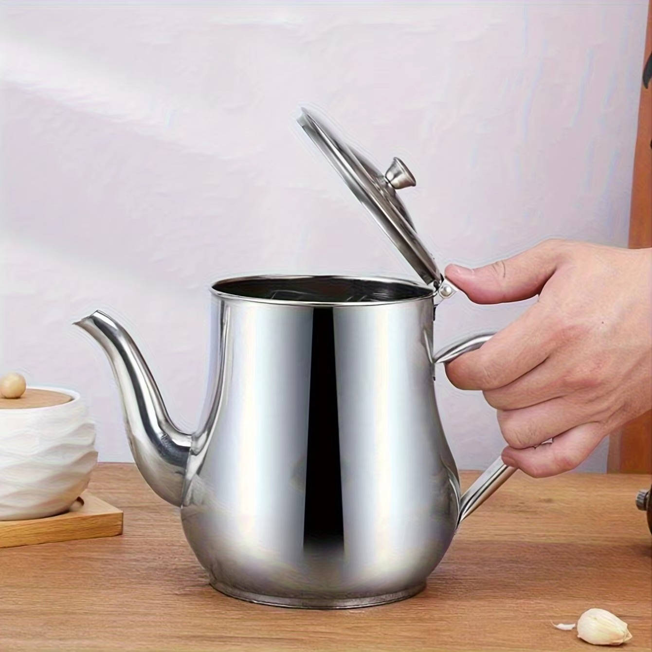 Stainless Steel Bacon Grease Container with Strainer