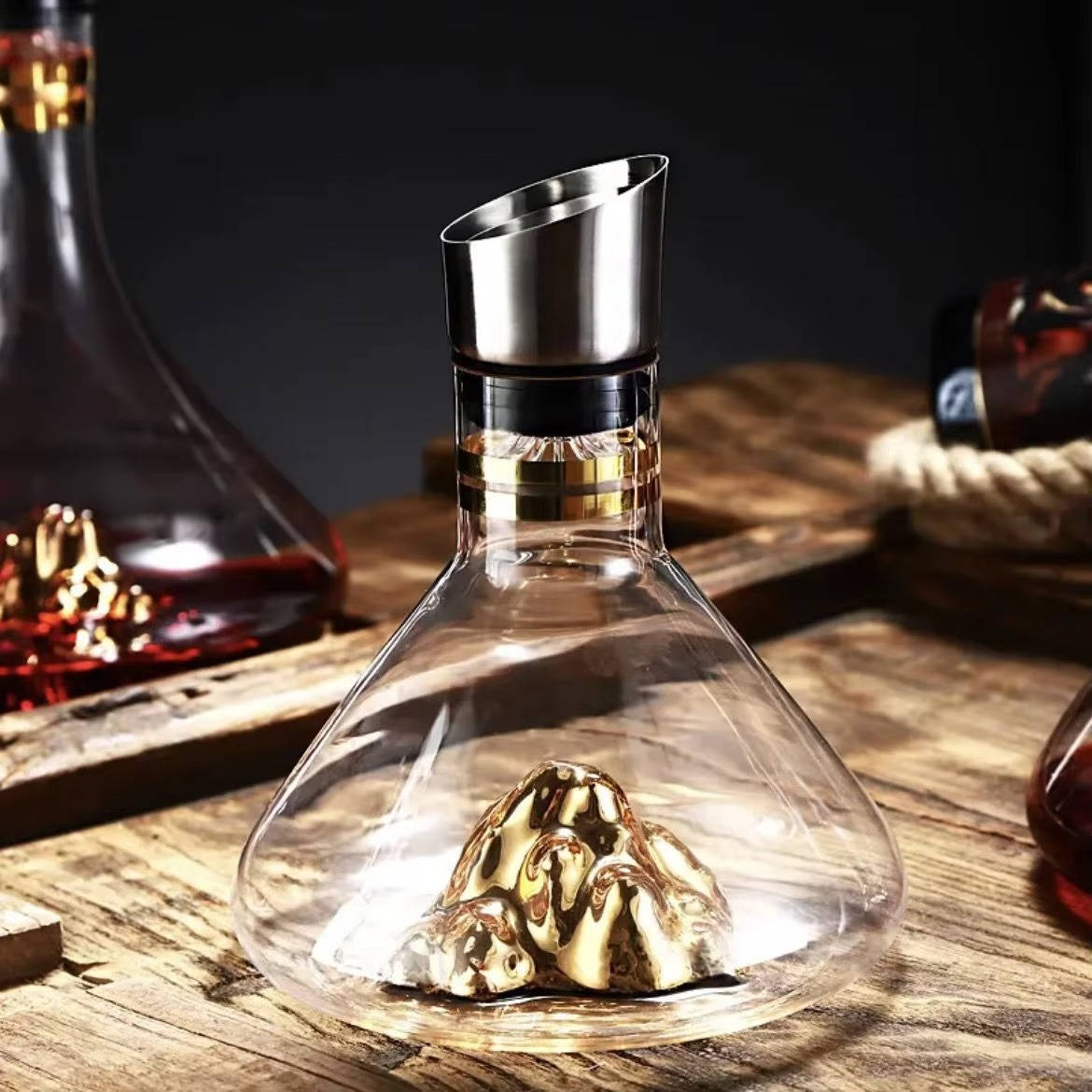 Crystal Glass Wine Decanter and Aerator Carafe