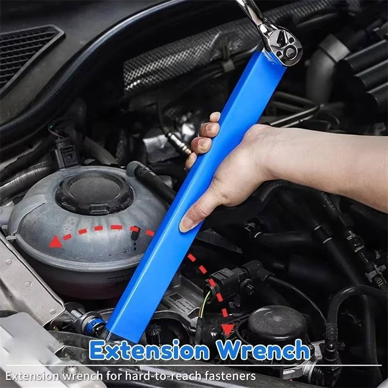 Chain-Drive Extension Wrench with 3 Adapters