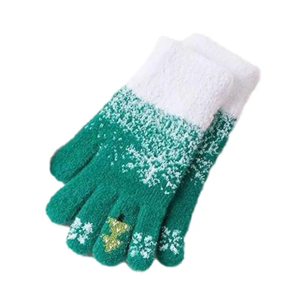 Festive Convertible Fleece-Lined Fingerless Gloves
