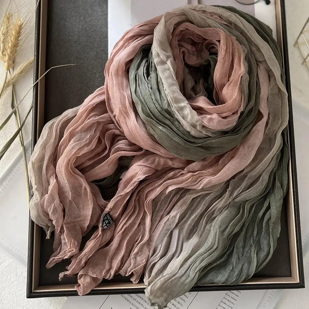 Soft Gradient Cotton Shawl & Winter Scarf