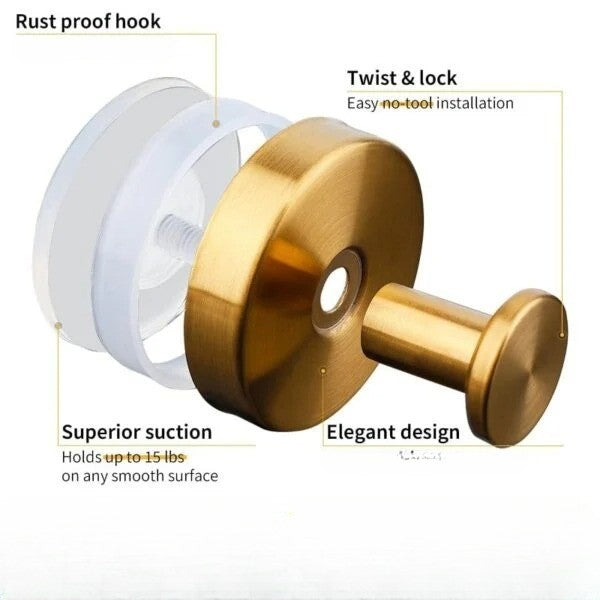 Twist-Lock Suction Cup Wall Hooks (2-Pack)