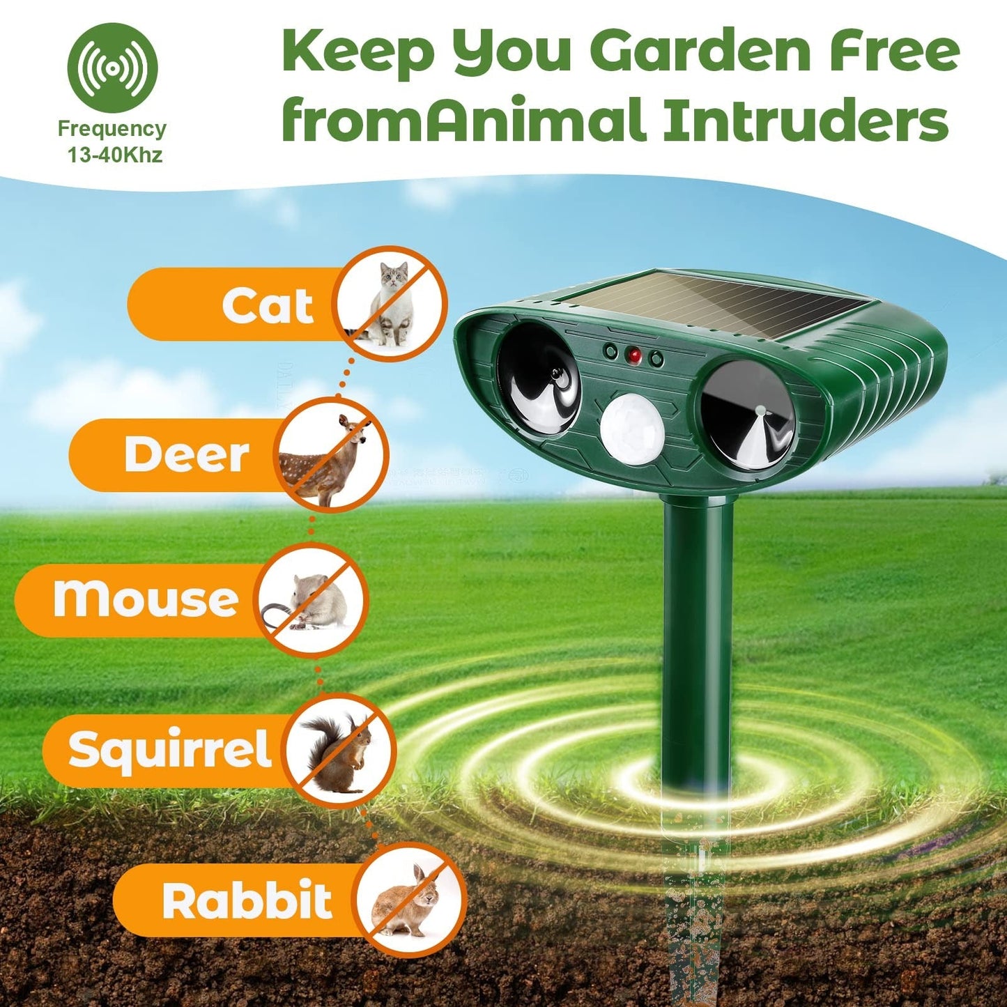 Solar-Powered Ultrasonic Woodpecker Repellent