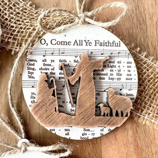 Nativity Music Sheet Christmas Ornaments