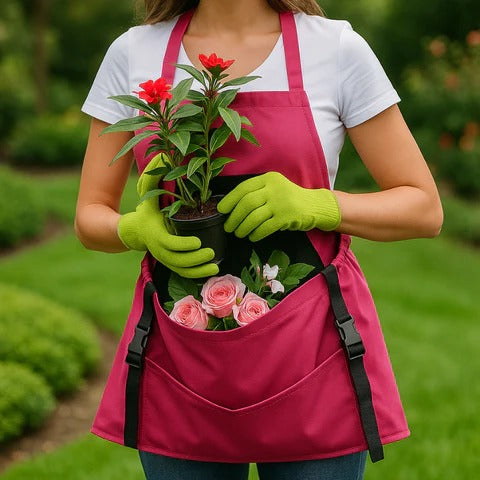 Harvesting Apron with Drop-Release Pouch