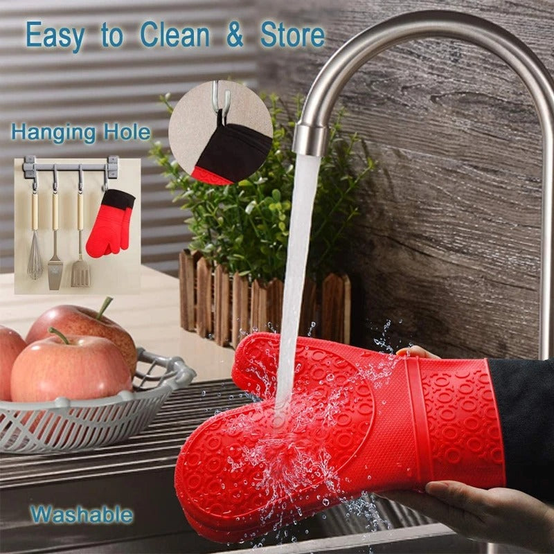 Heat-Resistant Oven Gloves for Cooking and Baking