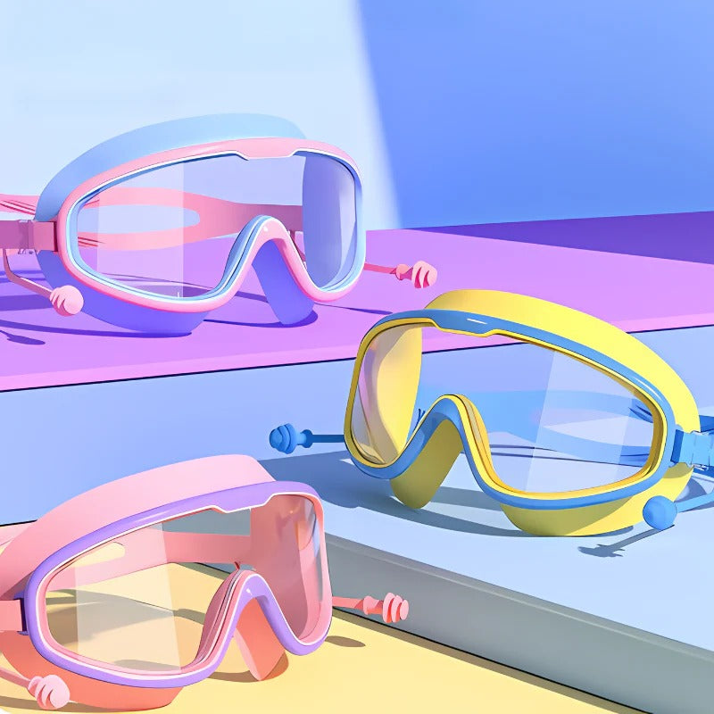 Kids Swim Goggles with Anti-Fog Wide-View Lenses