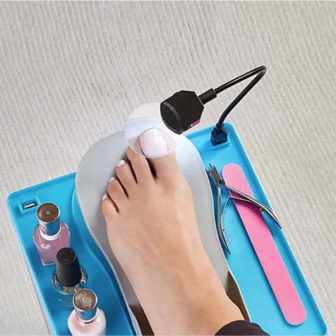 Adjustable Pedicure Foot Rest with LED Magnifier