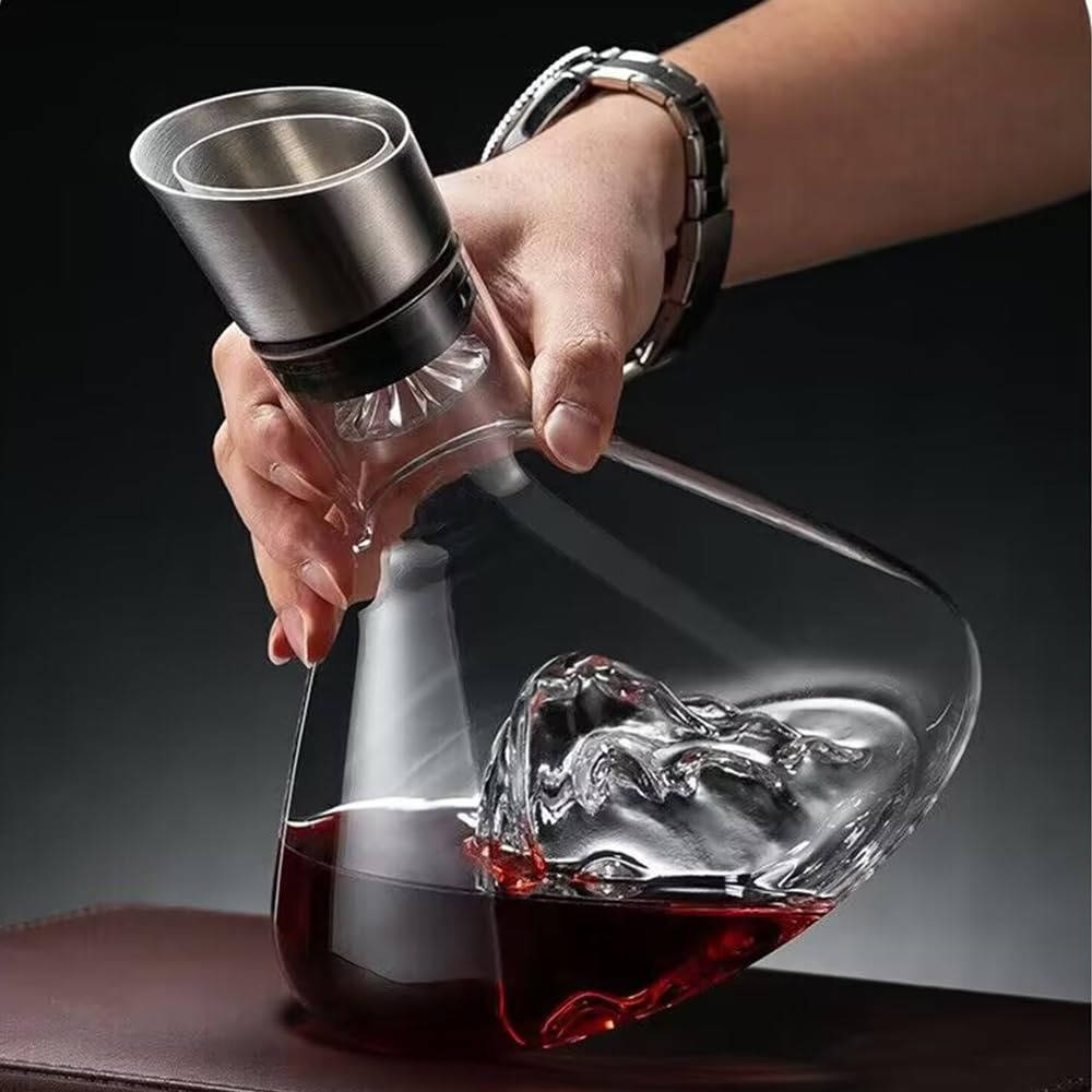Crystal Glass Wine Decanter and Aerator Carafe