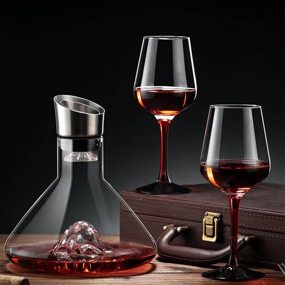 Crystal Glass Wine Decanter and Aerator Carafe