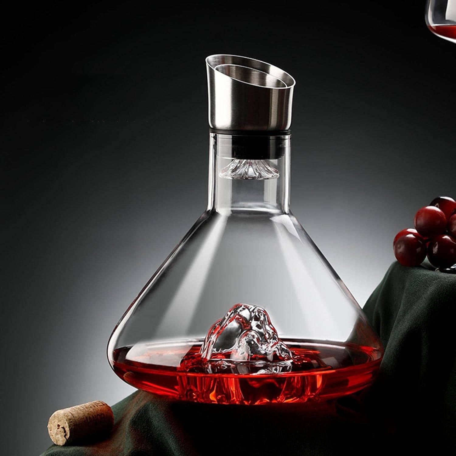 Crystal Glass Wine Decanter and Aerator Carafe