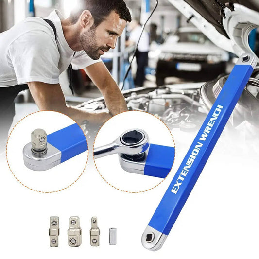 Chain-Drive Extension Wrench with 3 Adapters