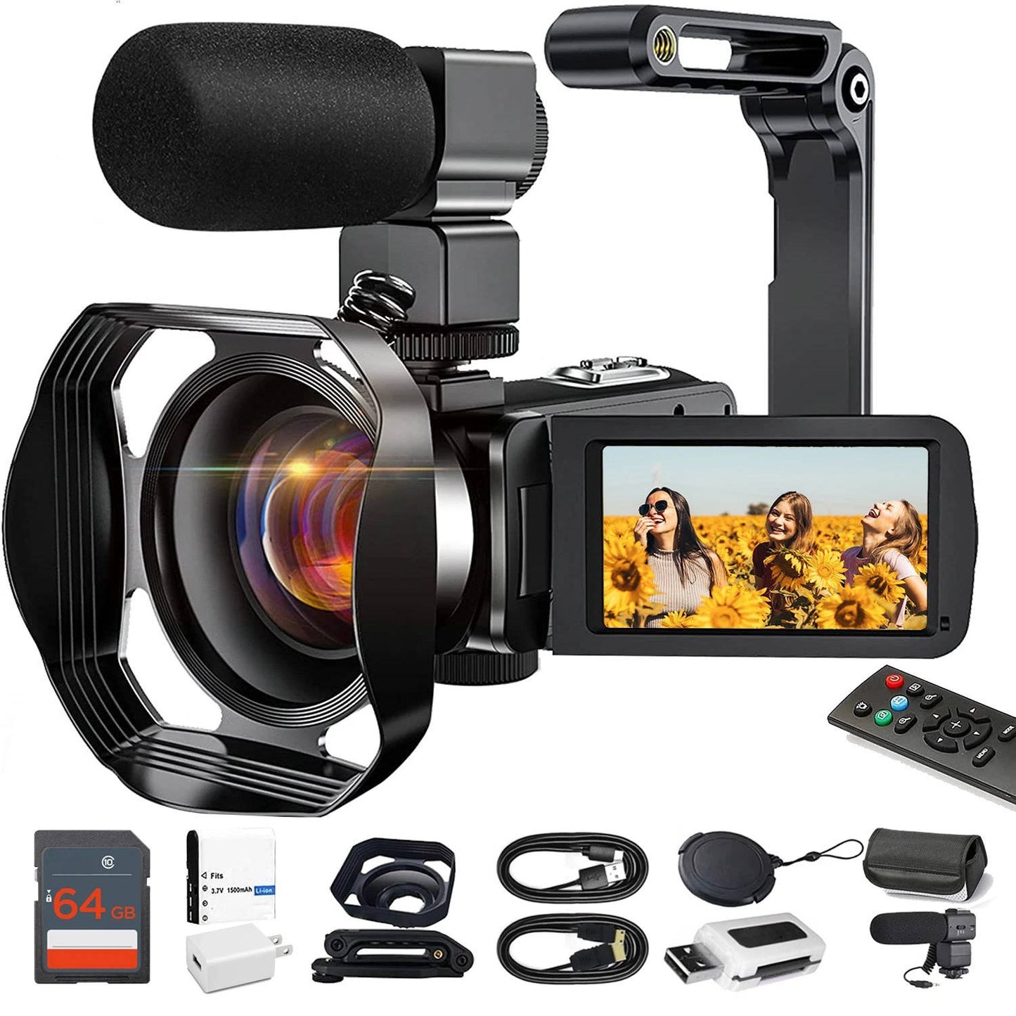 4K Vlogging Camera with WiFi, Stabilizer & 48MP