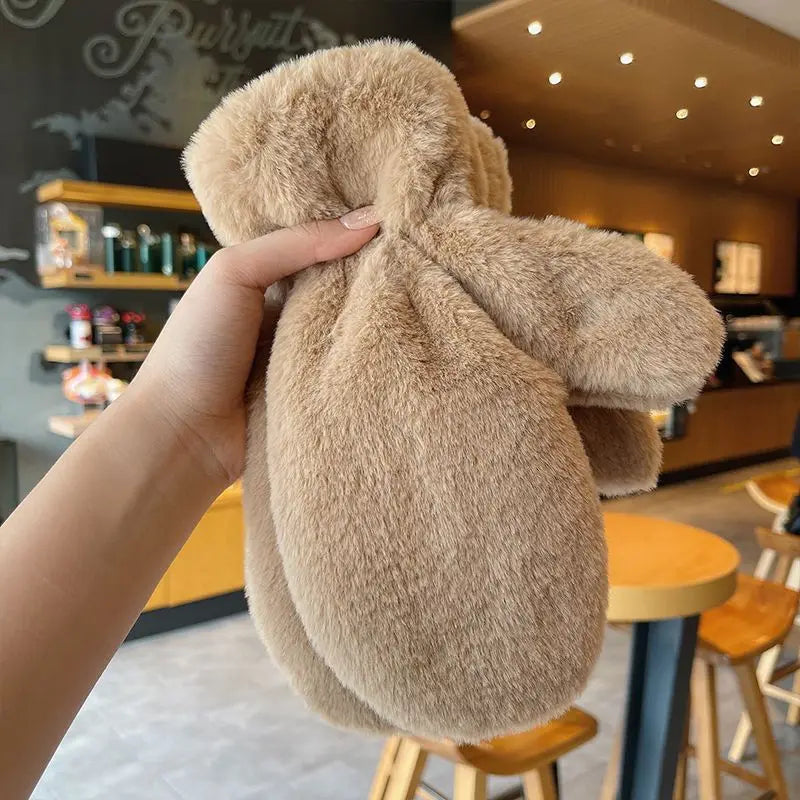 Fluffy Plush Winter Mittens