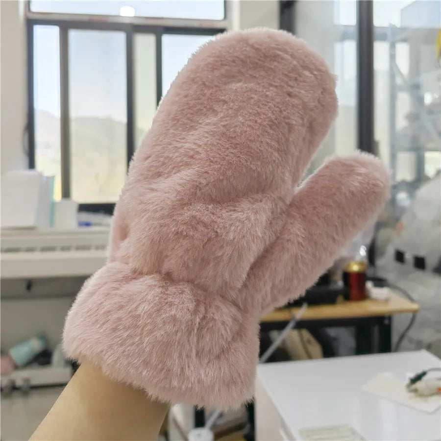 Fluffy Plush Winter Mittens