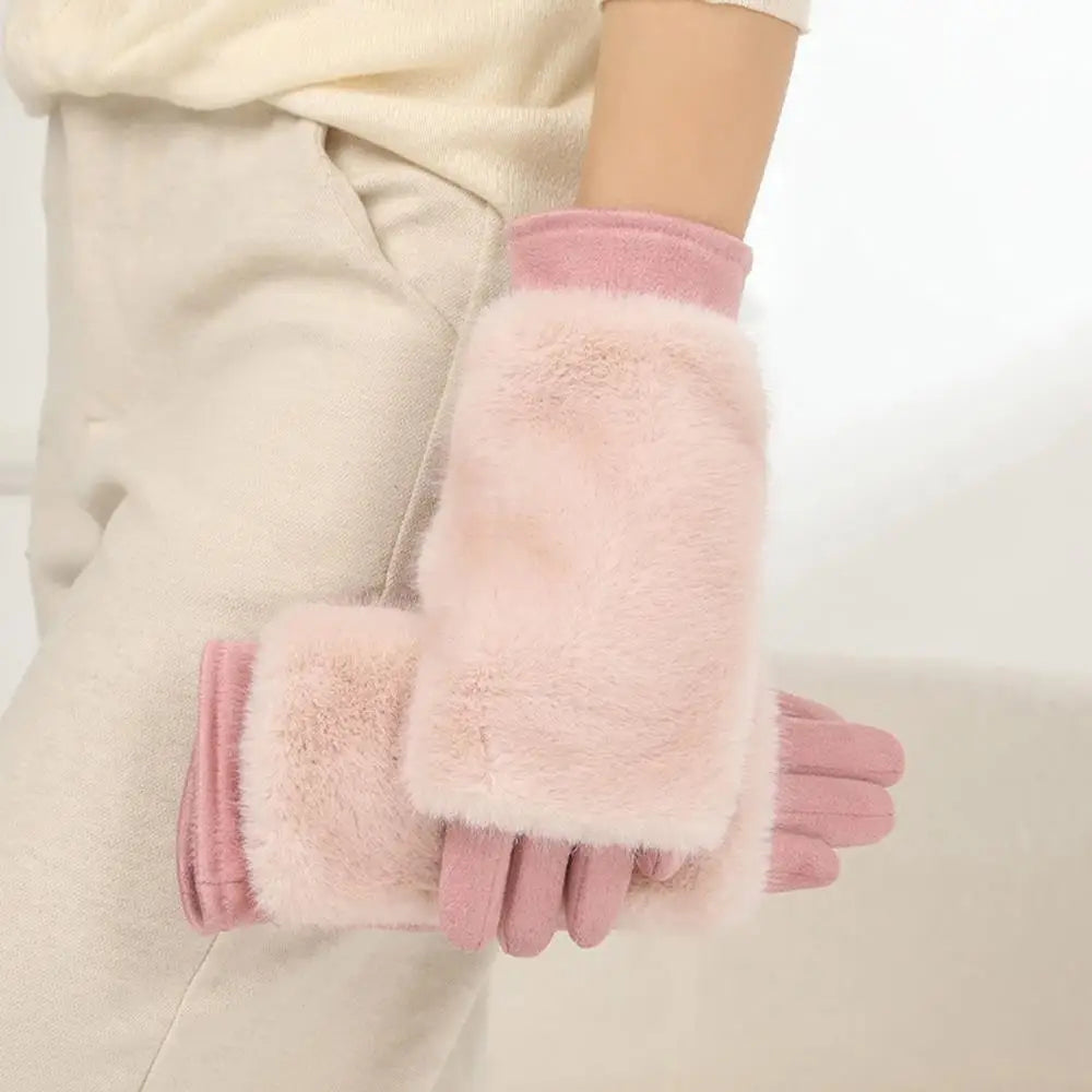 Suede-Feel Touchscreen Winter Gloves