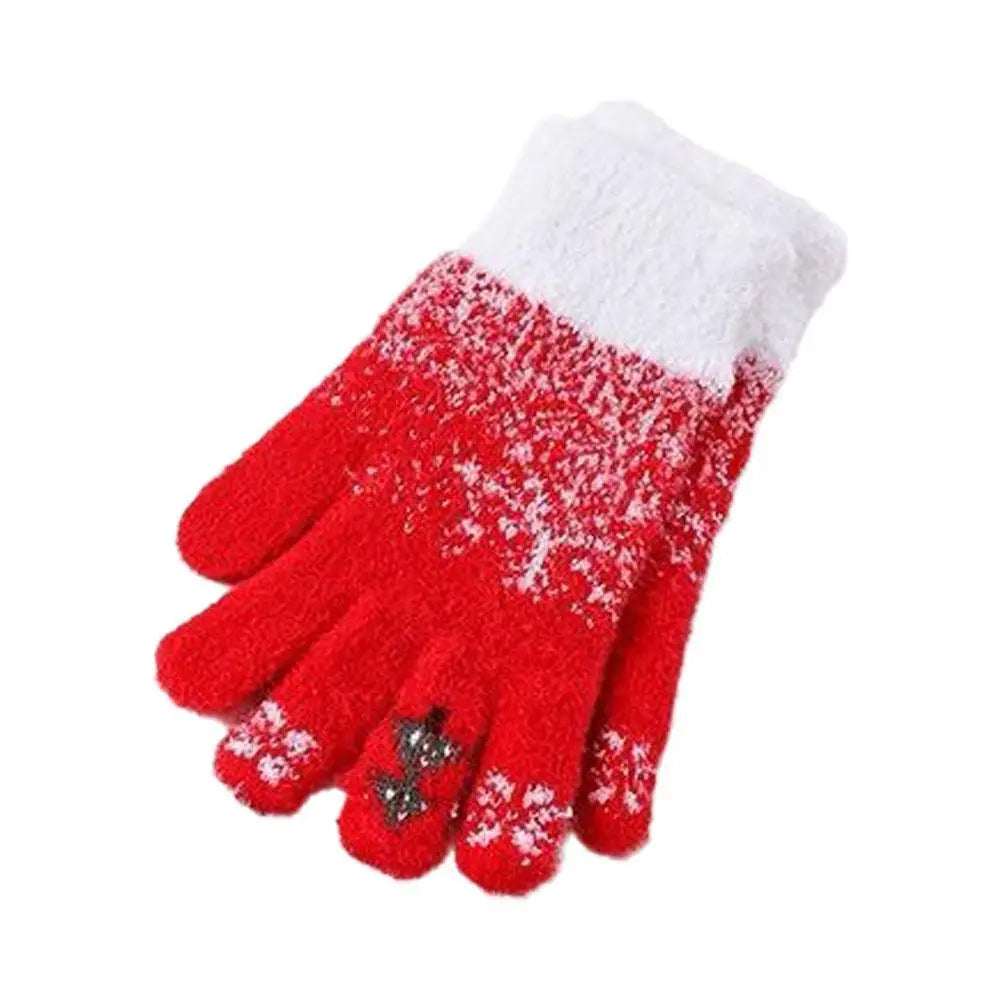 Festive Convertible Fleece-Lined Fingerless Gloves