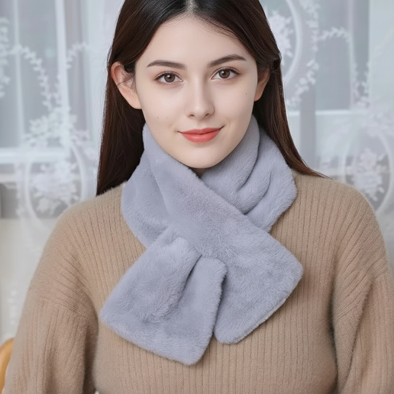 Faux Fur Cross-Collar Neck Warmer