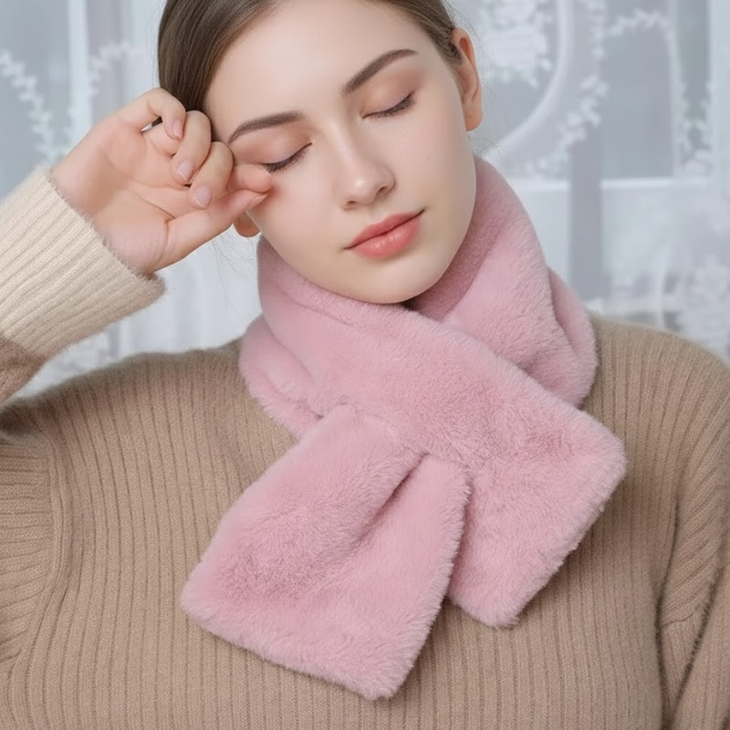 Faux Fur Cross-Collar Neck Warmer