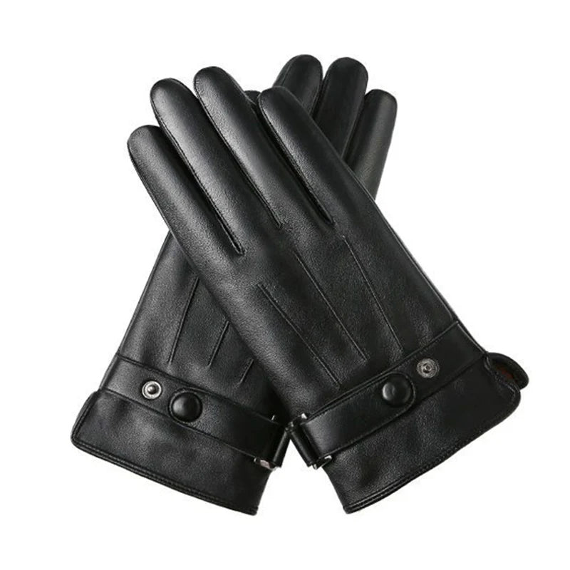 Touch Screen Men’s Leather Gloves for Winter