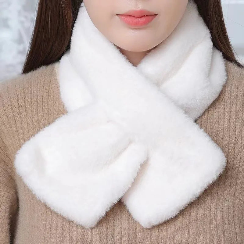 Faux Fur Cross-Collar Neck Warmer